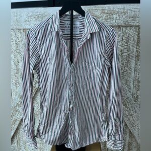 Frank & Eileen Women’s Barry Cotton Pink & Grey/Green Button Down size Large